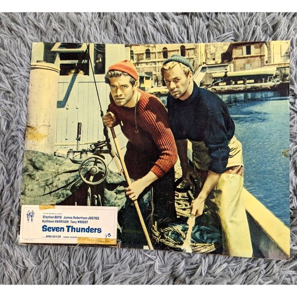 Seven Thunders 1957 Lobby Cards Movie Poster WWII Stephen Boyd British Military - Picture 1 of 8